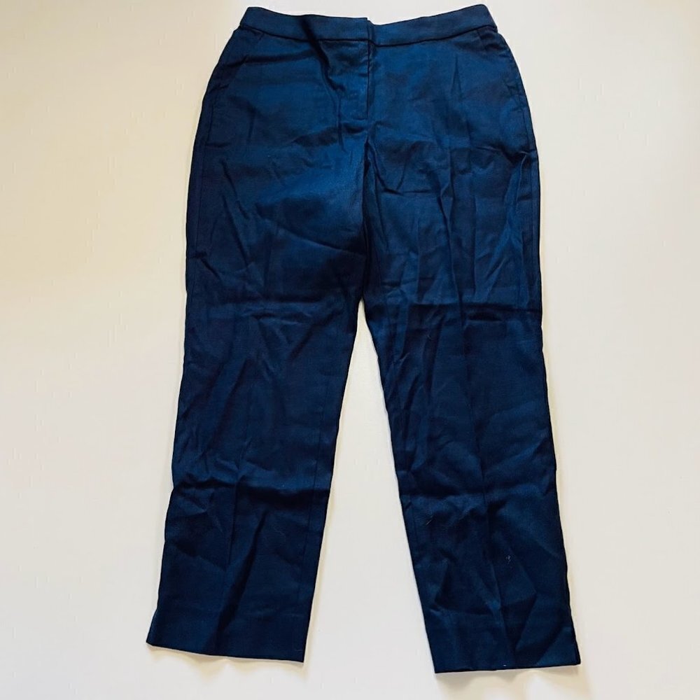 NWT J. Crew TALL LONG Easy Pant Trouser Linen Navy Blue Elastic Waist Preppy 12 - Picture 2 of 12